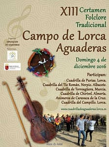 CARTEL XIII CERTAMEN FOLKLORE AGUADERAS CAMPO DE LORCA