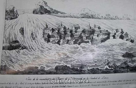 GRABADO VISTA INUNDACION EN BARRIO SAN CRISTOBAL
