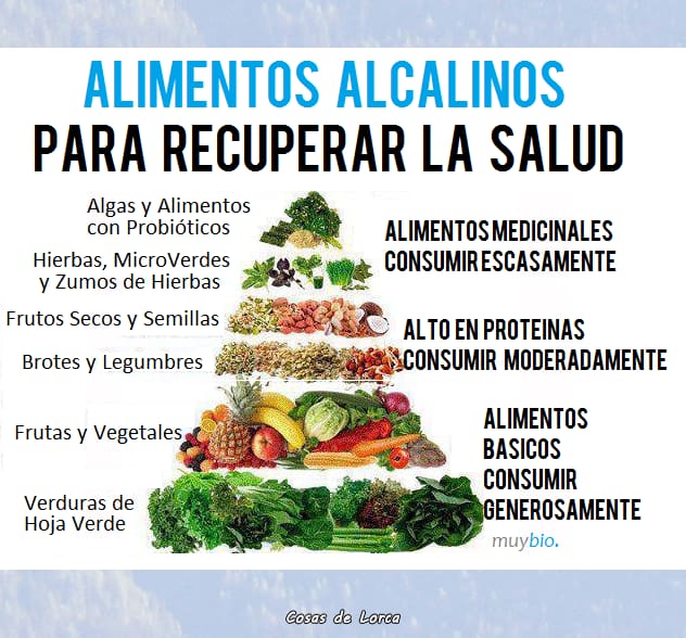 TABLA DE ALIMENTOS ALCALINOS