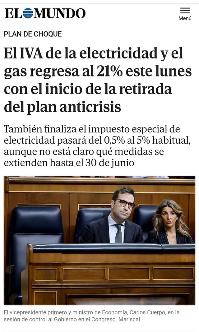 Subir el IVA de la energia es socialmente muy injusto y una canallada que afecta a los ciudadanos Subir el IVA de la energia es socialmente muy injusto y una canallada que afecta a los ciudadanos